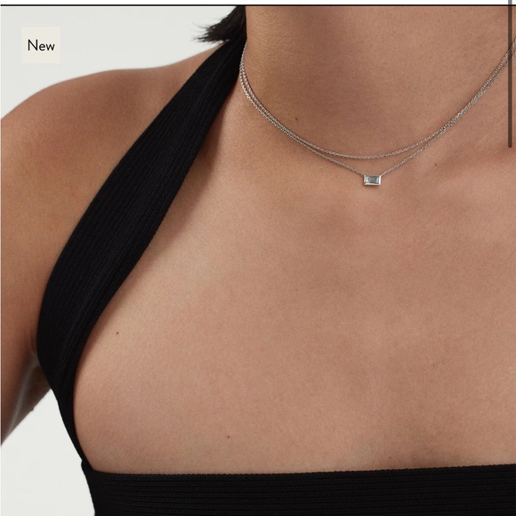 Mejuri Layered Aquamarine Necklace - Sterling Silver - Picture 2 of 10